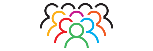 decorative element - Large group of humans multicolored graphic