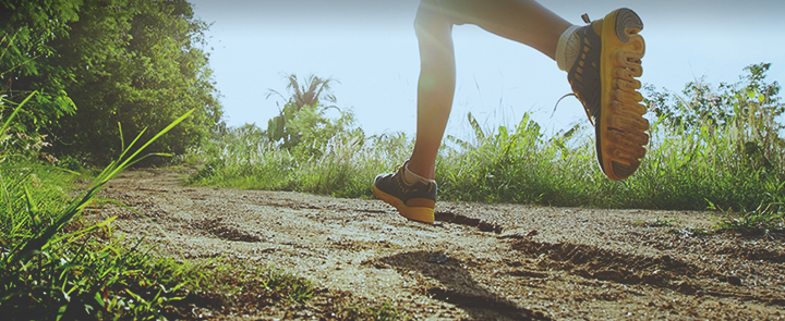 Runner on paved road